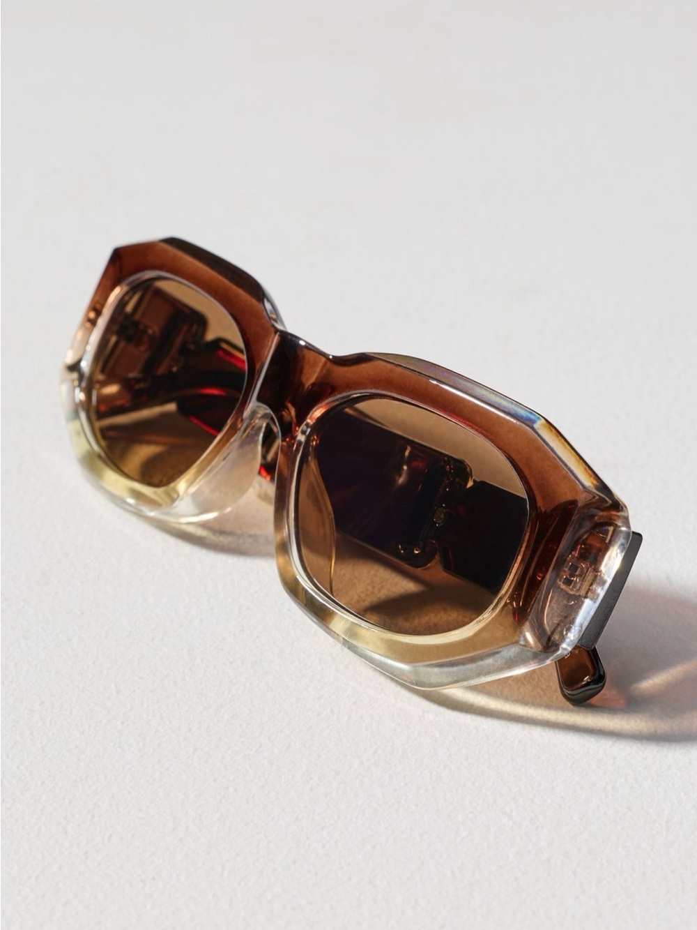 Anthropologie Brown Ombre Square Sunglasses